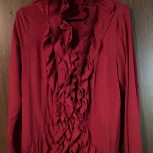 Women’s Red Ruffle Cardigan Cato XL